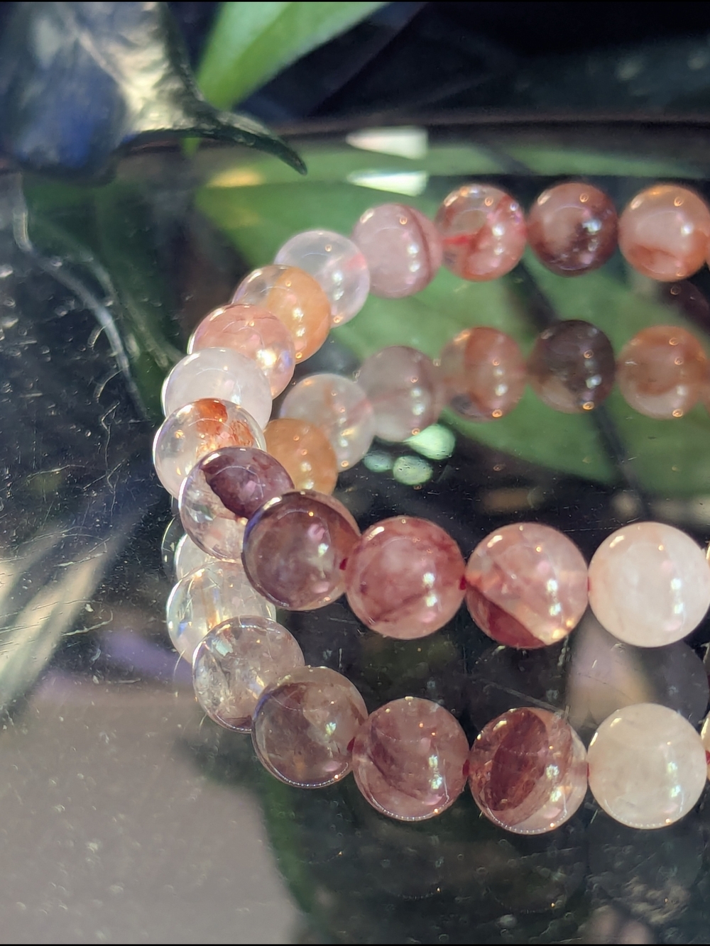Dramatic AA-Quality Fire Quartz Beaded Stretch Bracelet Specimine